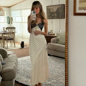 silky polka dot maxi